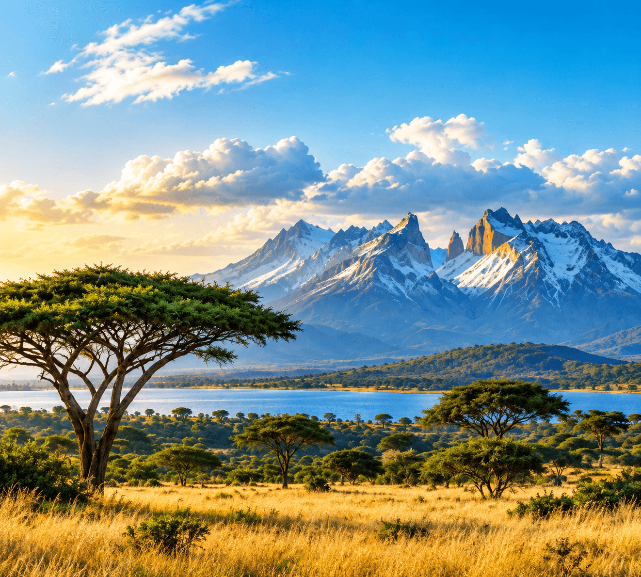 African landscape and mountains